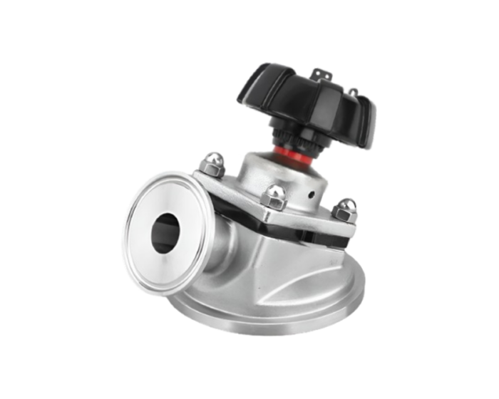 Sanitary manual Tank Bottom diaphragm valve with Tri Clamp Ends Nordic Valves